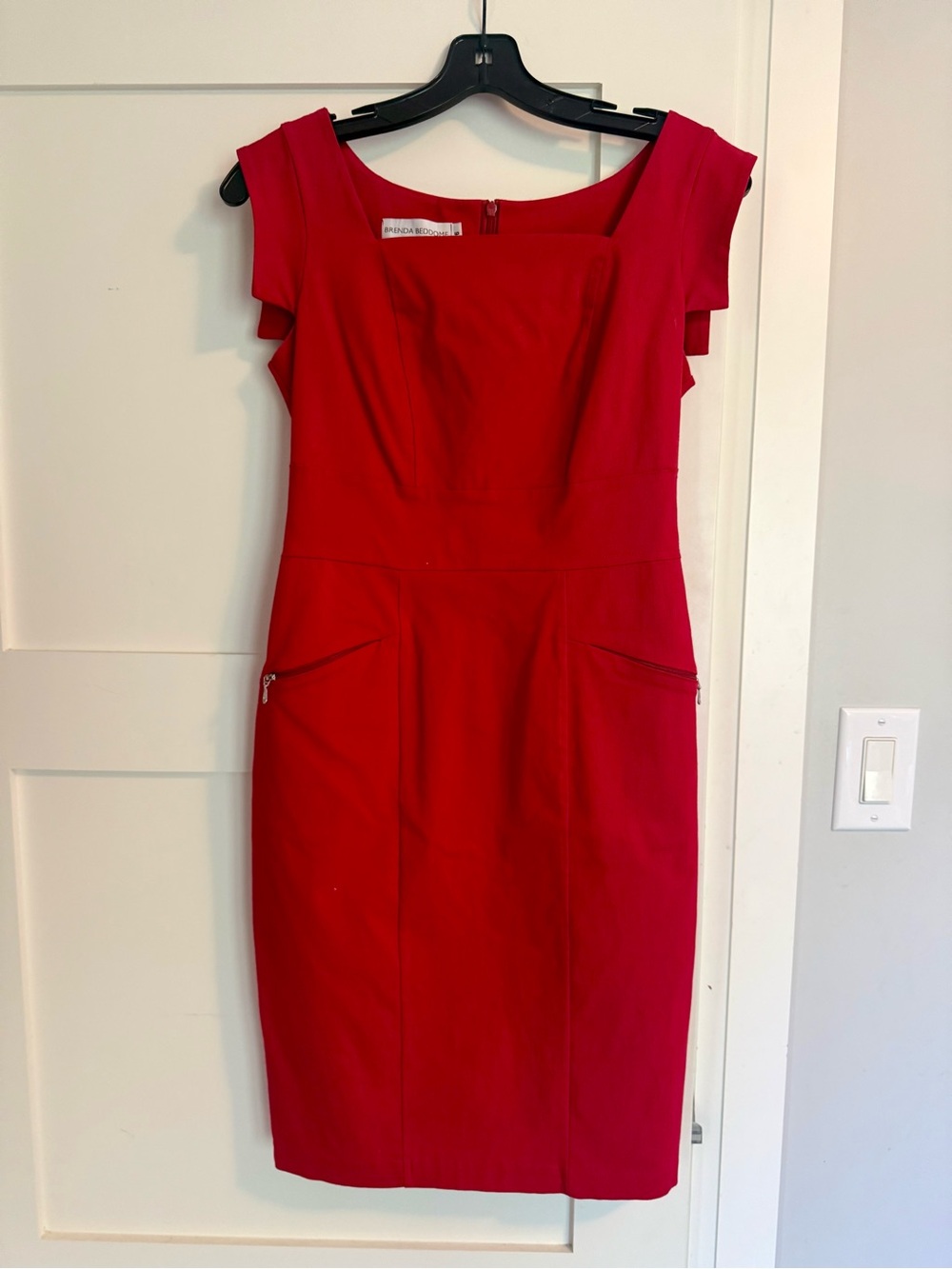 Red Cap-Sleeve Sheath Dress - Brenda Beddome